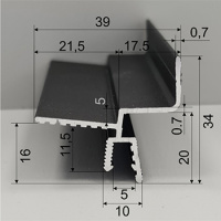 Теневой профиль FD-08 (39х34х2000мм) потолочный черный шагрень для гипсокартона. Алюминий