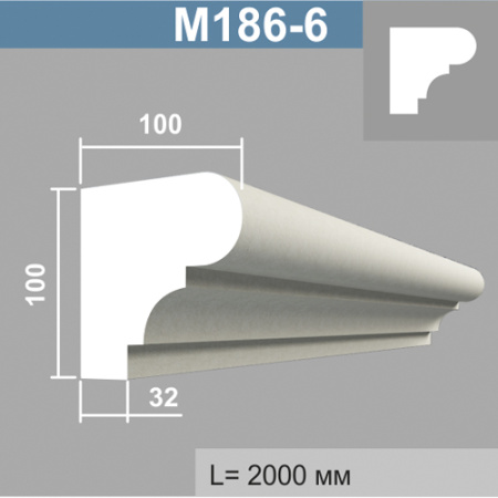 М186-6 молдинг (100х100х2000мм). Армированный полистирол